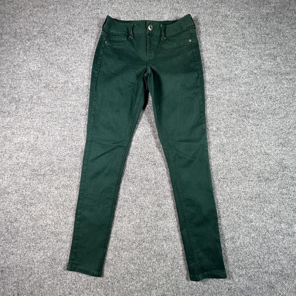 Maurices Skinny Jeans Womens S Green Cotton Denim Mid Rise Stretch Pants